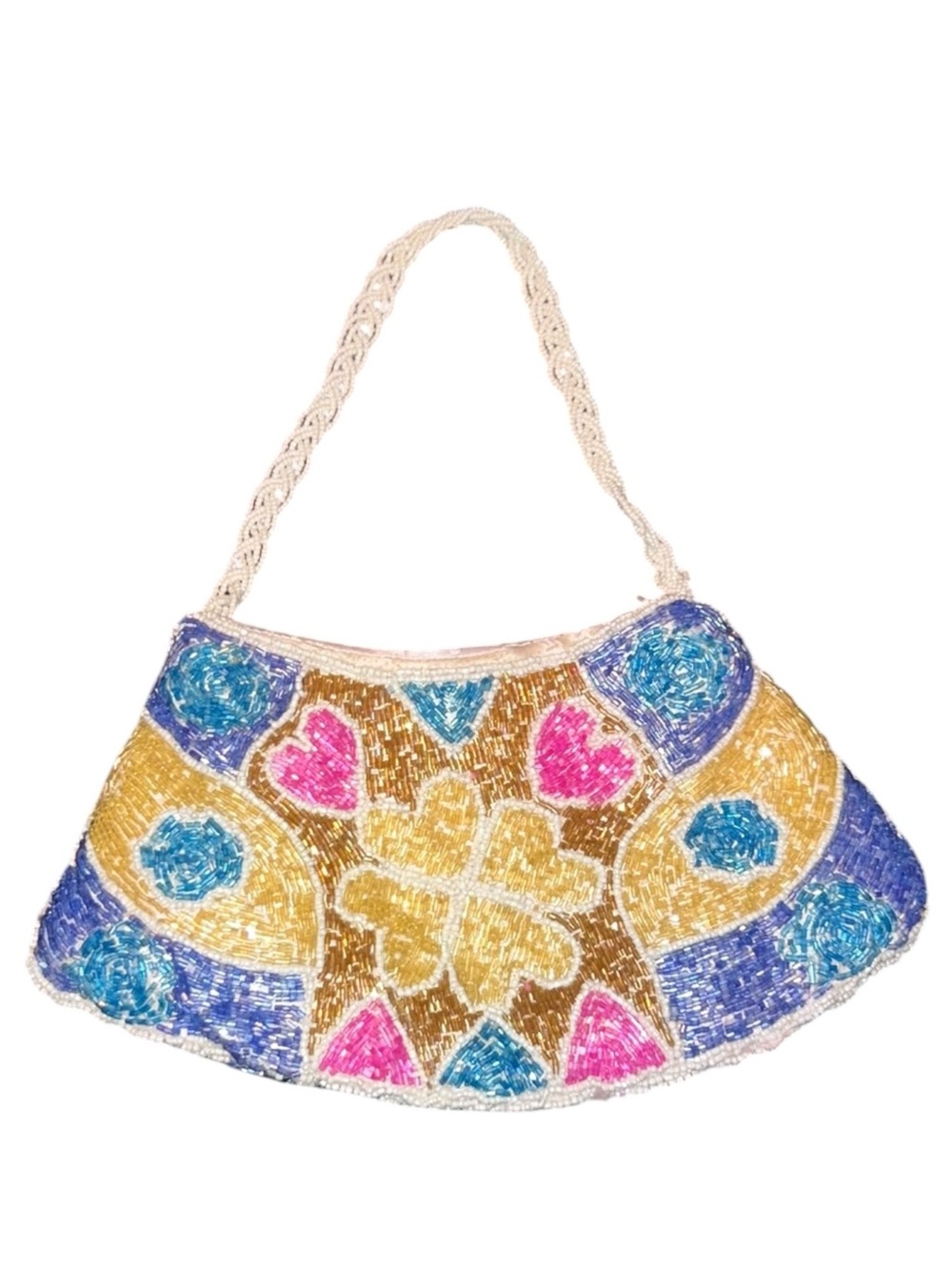 Beaded Multicolor Statement Shoulder Bag